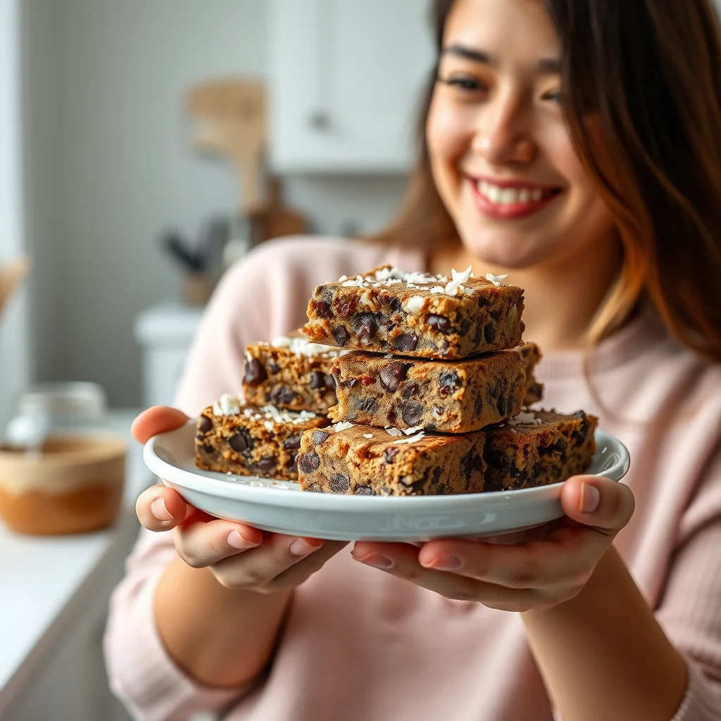 Chocolate Chip Tahini Blondies with Toasted Coconut – paleo recipe