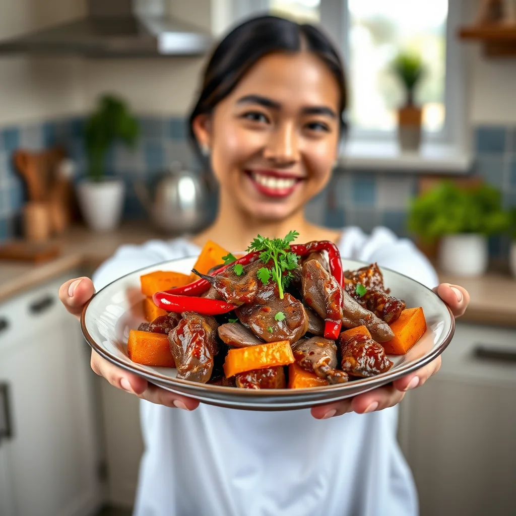 Spicy Beef with Pepper and Sweet Potato – paleo recipe