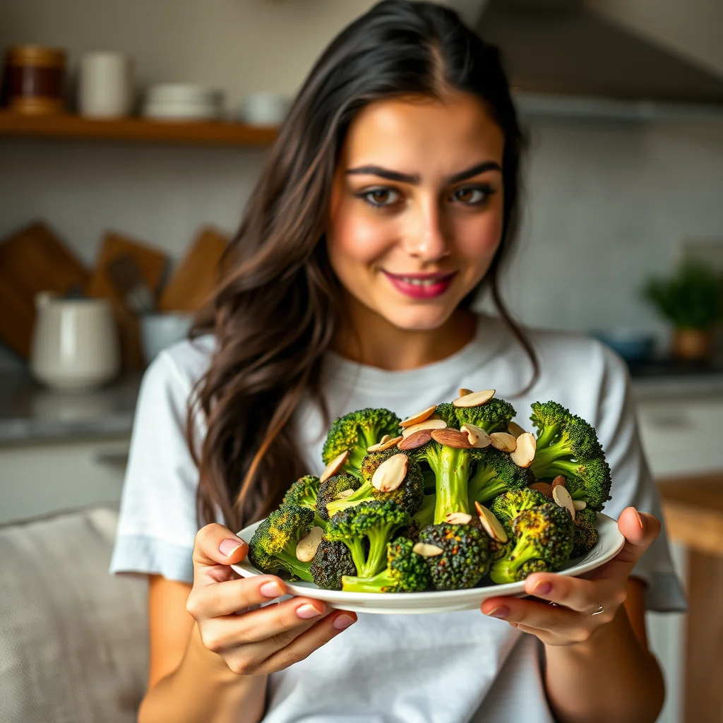 Lemony Roasted Broccoli with Almonds – paleo recipe