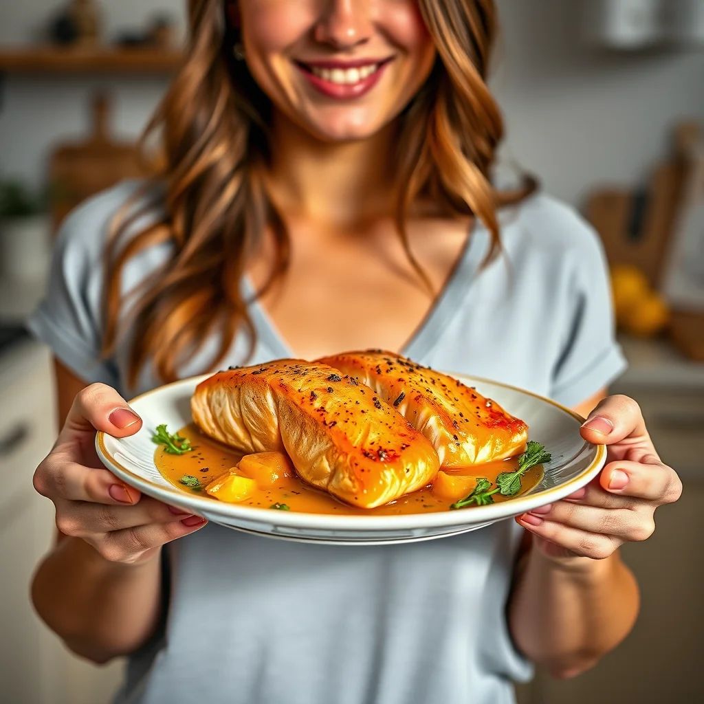 Salmon with Tangy Lemon & Mango Sauce – paleo recipe