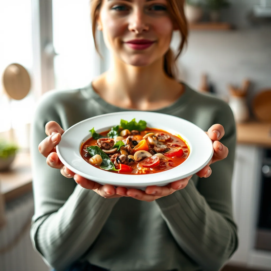 Pizza Soup with Greens – paleo recipe