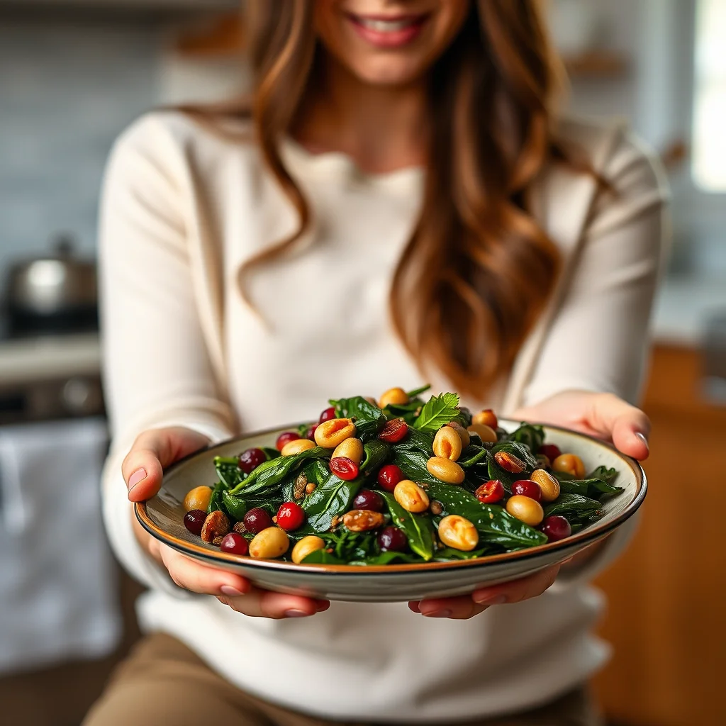 Sautéed spinach with pine nuts & currants – paleo recipe
