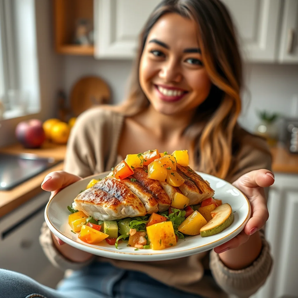 MAHI MAHI WITH MANGO-PEACH SALSA – mahi mahi with mango-peach salsa