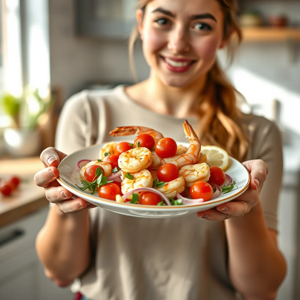 SHRIMP SALAD WITH TOMATO AND LEMON – shrimp salad with tomato and lemon