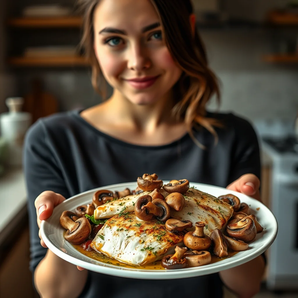 Roasted Swordfish with Mushroom Medley – paleo recipe