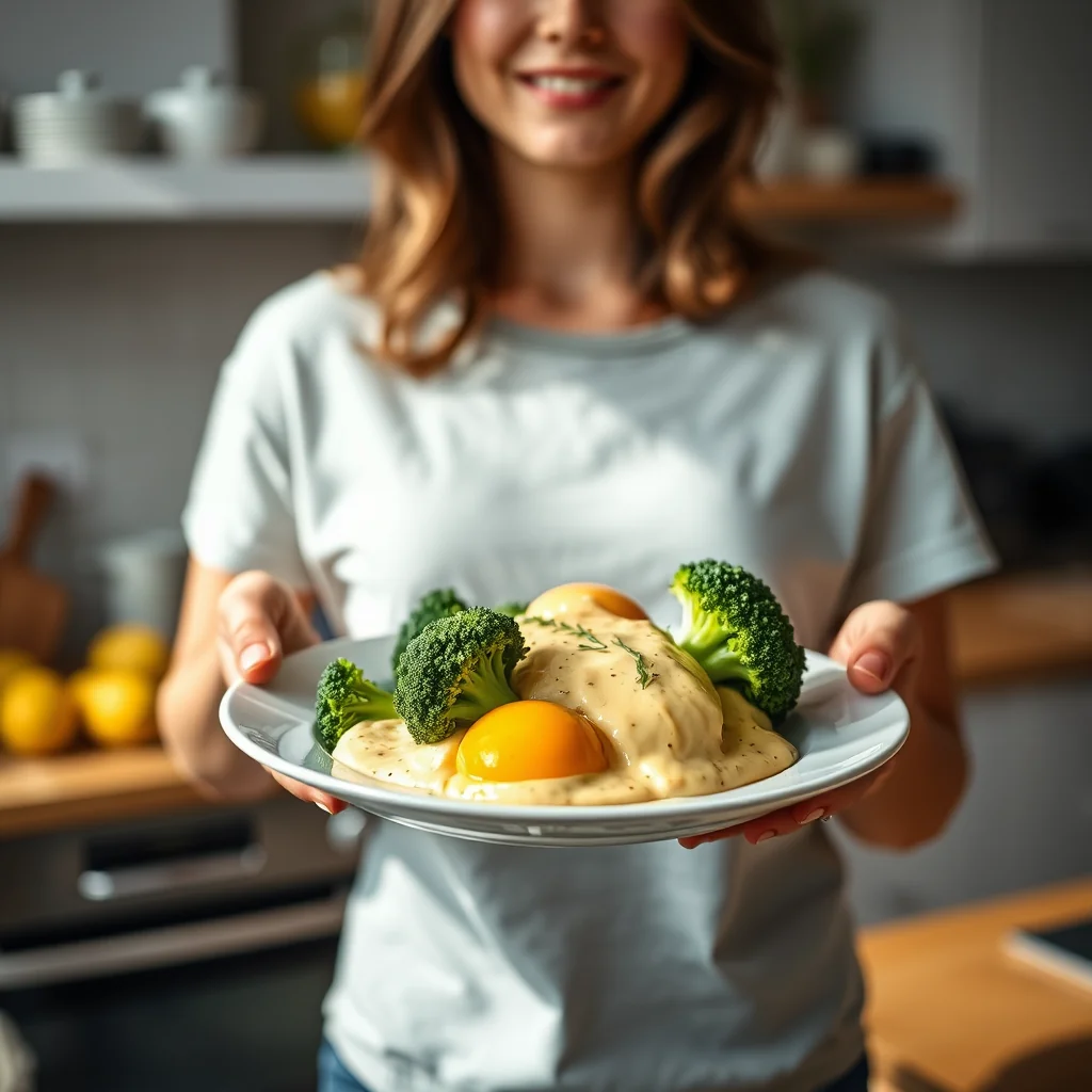 STEAMED BROCCOLI WITH HOLLANDAISE – steamed broccoli with hollandaise