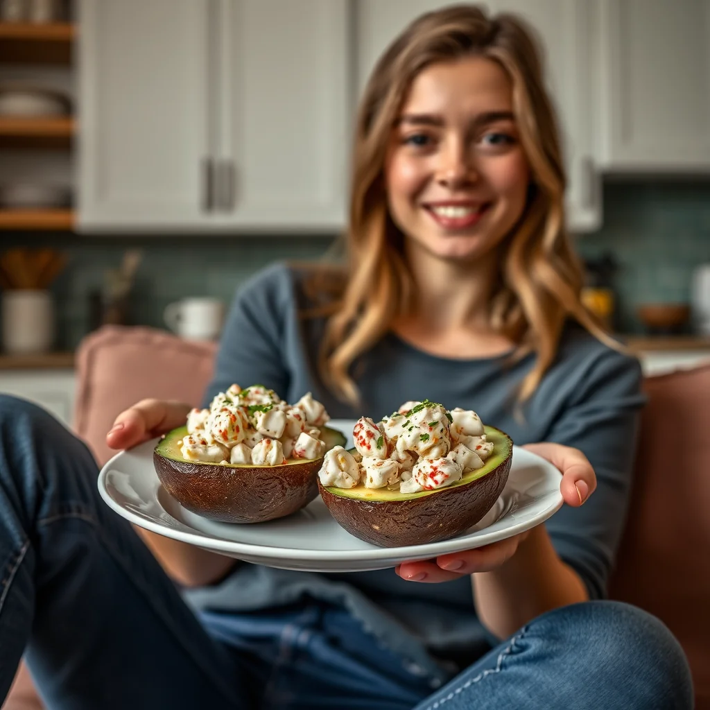 Crazy Crab Salad in Avocado Bowls – crazy crab salad in avocado bowls