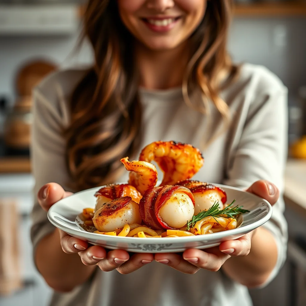Seasoned Sea Scallops Wrapped in Bacon – seasoned sea scallops wrapped in bacon